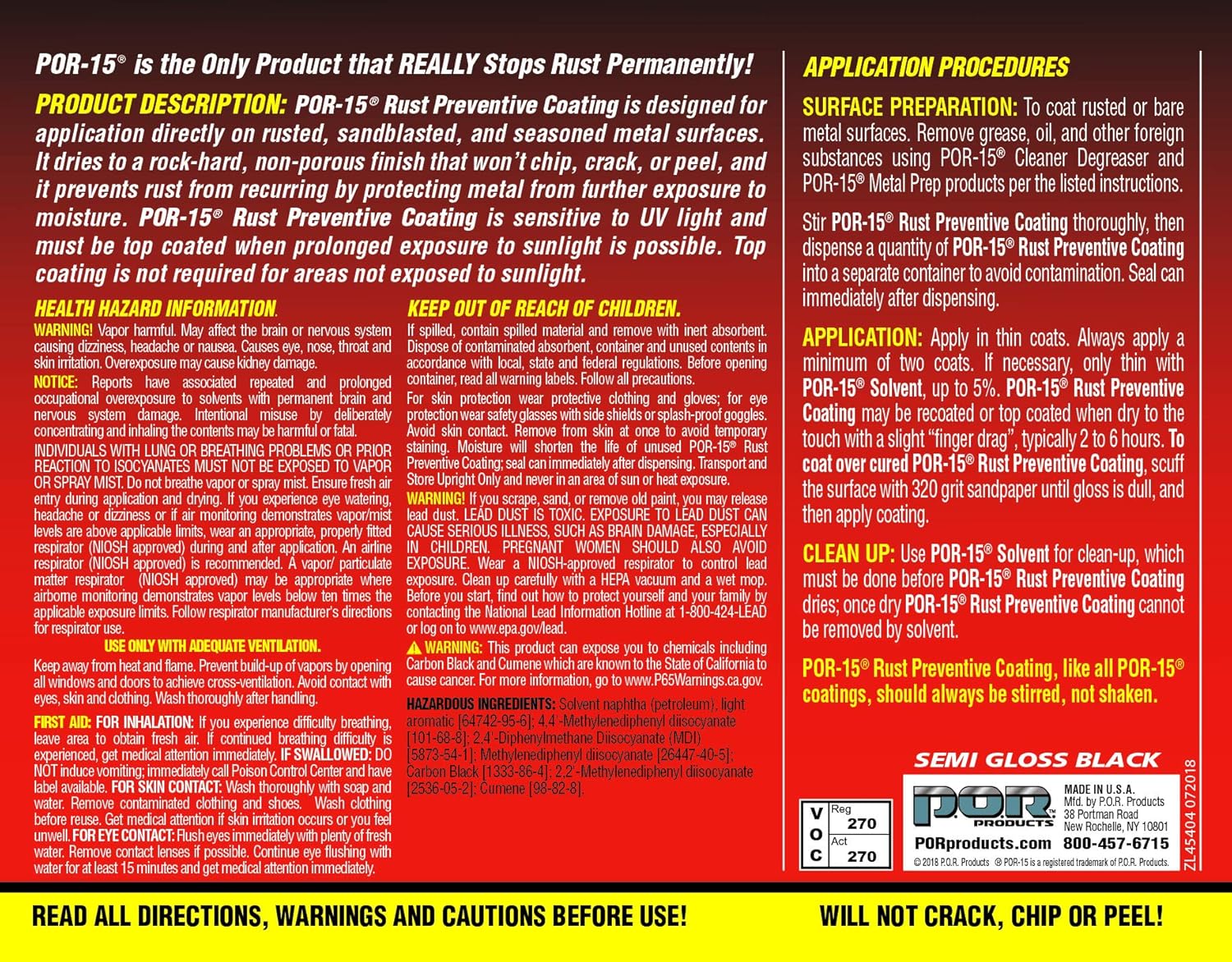 Por 15 Semi Gloss Black Rust Preventive Paint 1 Quart Amazon In Car Motorbike