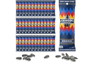 Chinook Seedery Roasted Sunflower Seeds to Eat - Jumbo Low Sodium Sunflower Seeds Keto Snacks - Adventure, Baseball, School Snacks - Gluten Free, Non GMO Snacks - 1.5 oz (Pack of 36) Original