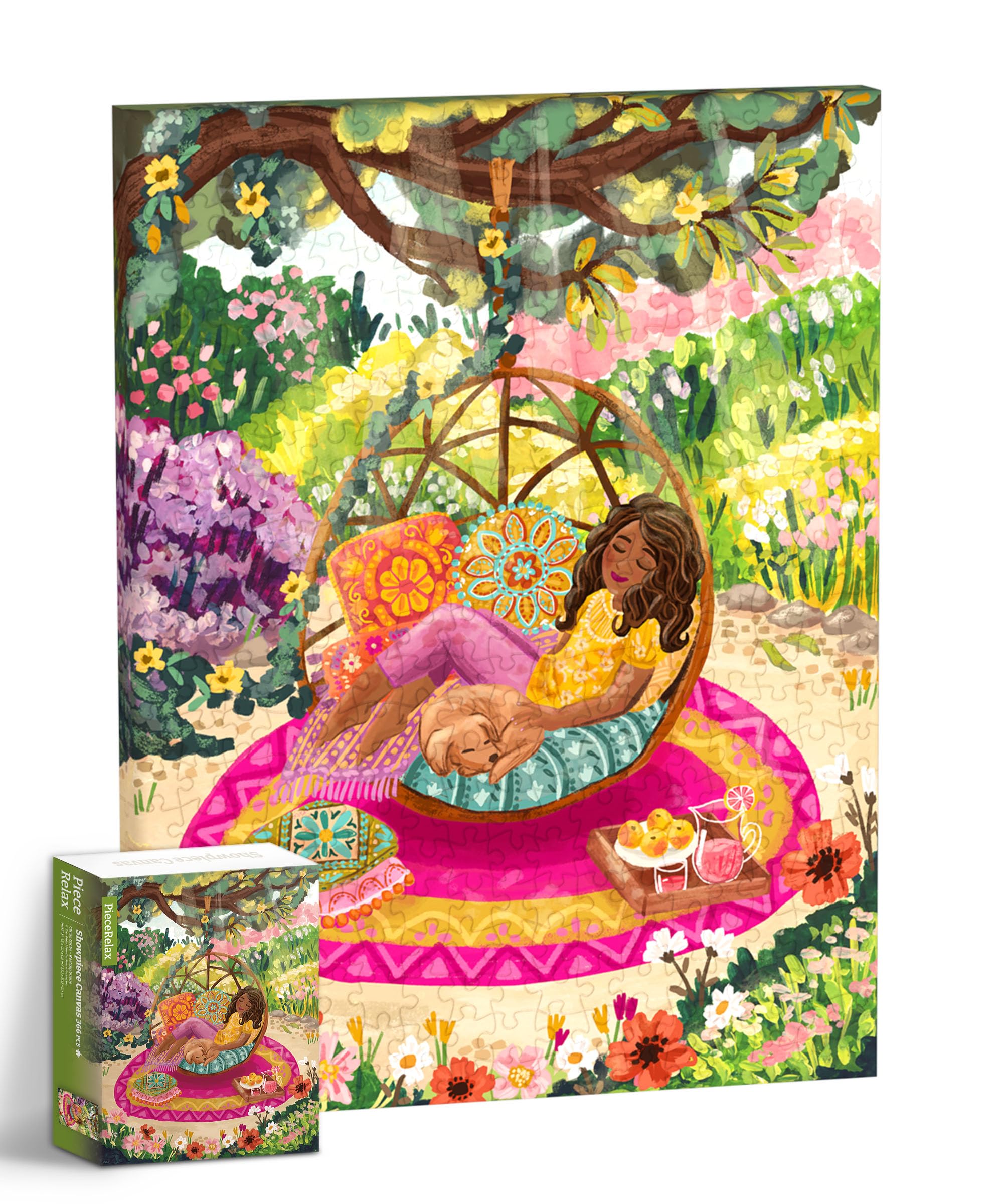 PieceRelax Canvas Wall Art Puzzles for Adults - Olivia Gibbs - Resting Scene Unique Gift & Home Décor with Plastic Jigsaw Puzzle Artwork for Living Room Bedroom [HN1370] — image 1