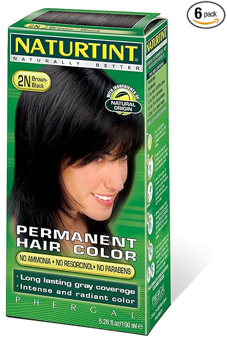 Naturtint Permanent Hair Color - 2N Brown Black, 5.28 fl oz (6-pack)