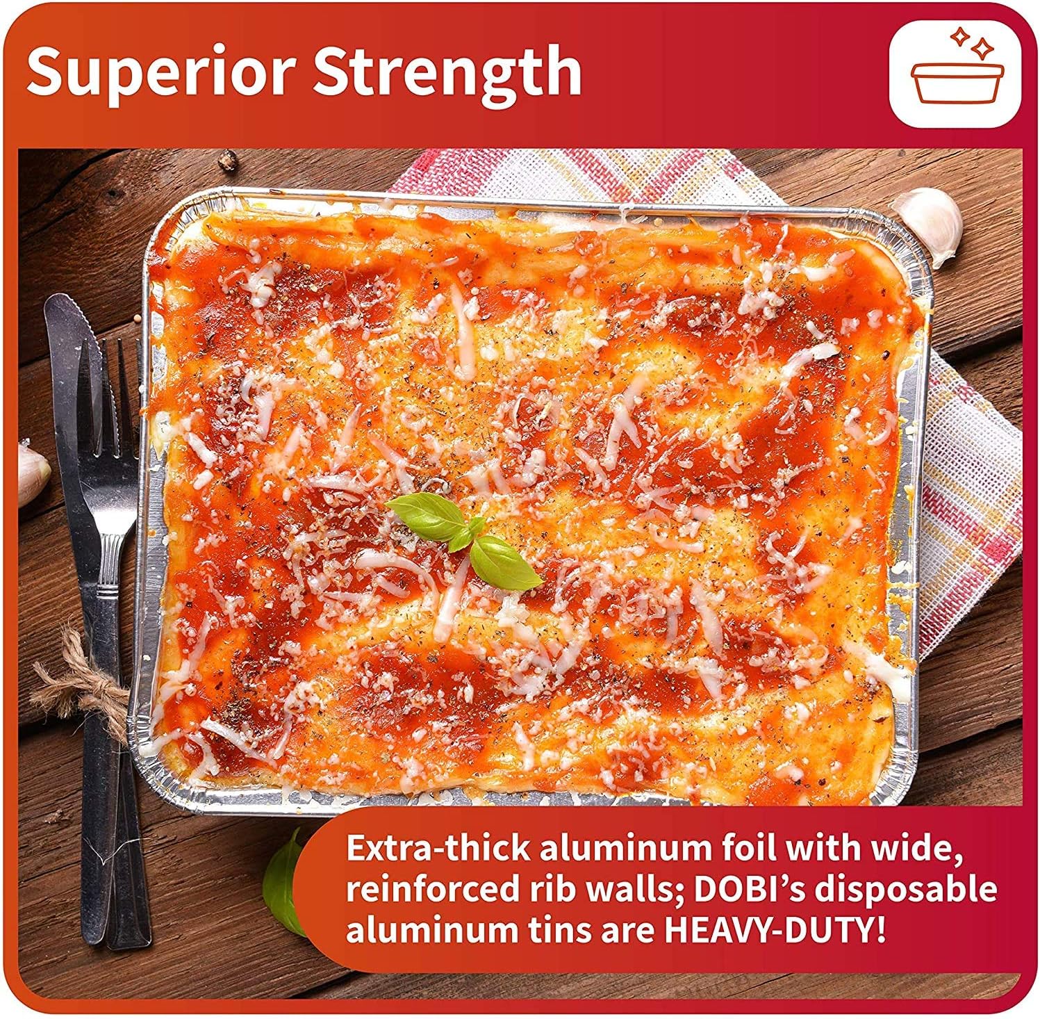 N/ 30 Packs Disposable Aluminum Foil Trays Roasting Trays Containers for Baking Cooking and Frozen Storage of Food (25.5×19.5×5.5cm) - Image 5