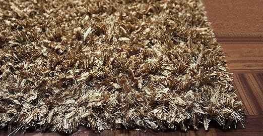 Amazon Com 8x10 Feet Large Size Gold Two Tone Color Shag Shaggy Fluffy Fuzzy Furry Solid Plush Pile Area Rug Carpet Rug Bedroom Living Room Decorative Designer Modern Contemporary Kitchen Dining