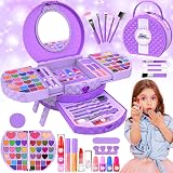 GOLMUD 66 Pcs Kids Makeup Set Portable Stand Princess Pretend Play Your Toy Kit