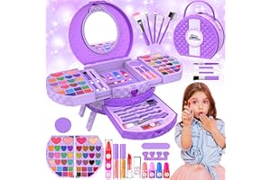 MINIFUN Kids Makeup Kit for Girl, 66 Pcs Washable Makeup Set for Little Girls, Real Cosmetic Set Pretend Play Makeup Toy Beauty Set Christmas & Birthday Gift Age 3 4 5 6 7 8 9+ Year Old Kids Toddler Toys