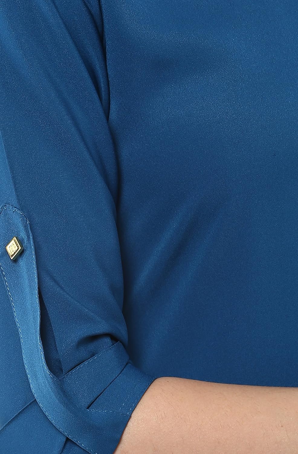 janasya women's blue indo western crepe kurti