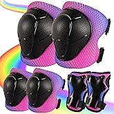 Knee Pads for Kids 3-14 Years Toddler Knee and Elbow Pads with Wrist Guards 3 in 1 for Bicycle Scooter Roller Skates Skateboarding (Yellowpinkblue, Small)