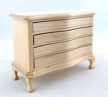 Melody Jane Dolls House Unfinished Chest Of Drawers Bare Wood