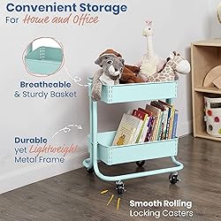 ECR4Kids 2-Tier Metal Rolling Utility Cart - Under
