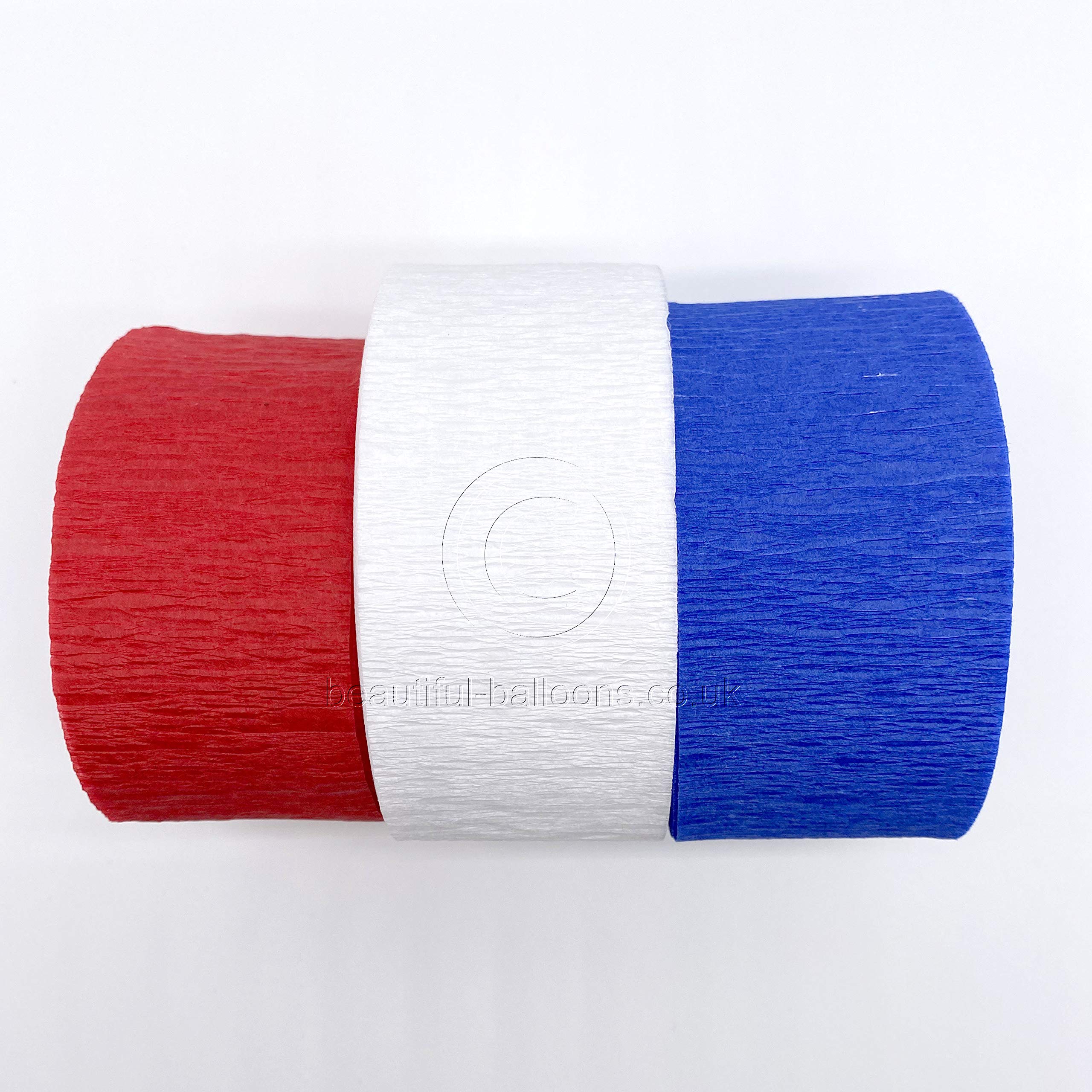 bb beautiful balloons Crepe Paper Royal Wedding/RAF party/Union Jack/American/French Kit - red white and blue