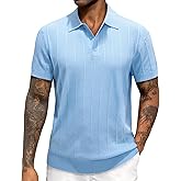 J.VER Polo Shirts for Men Short Sleeve Ribbed Textured Knit Shirt Stretch Casual Golf Tops