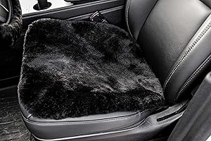 Natural Sheepskin Car Seat Covers for Women and Men | 100% Genuine Sheepskin Fur Seat Pad for Cars & Jeeps with Elastic Strap