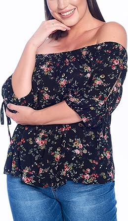 smocked off the shoulder top plus size