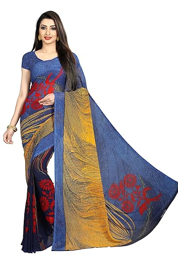 georgette with blouse piece Saree