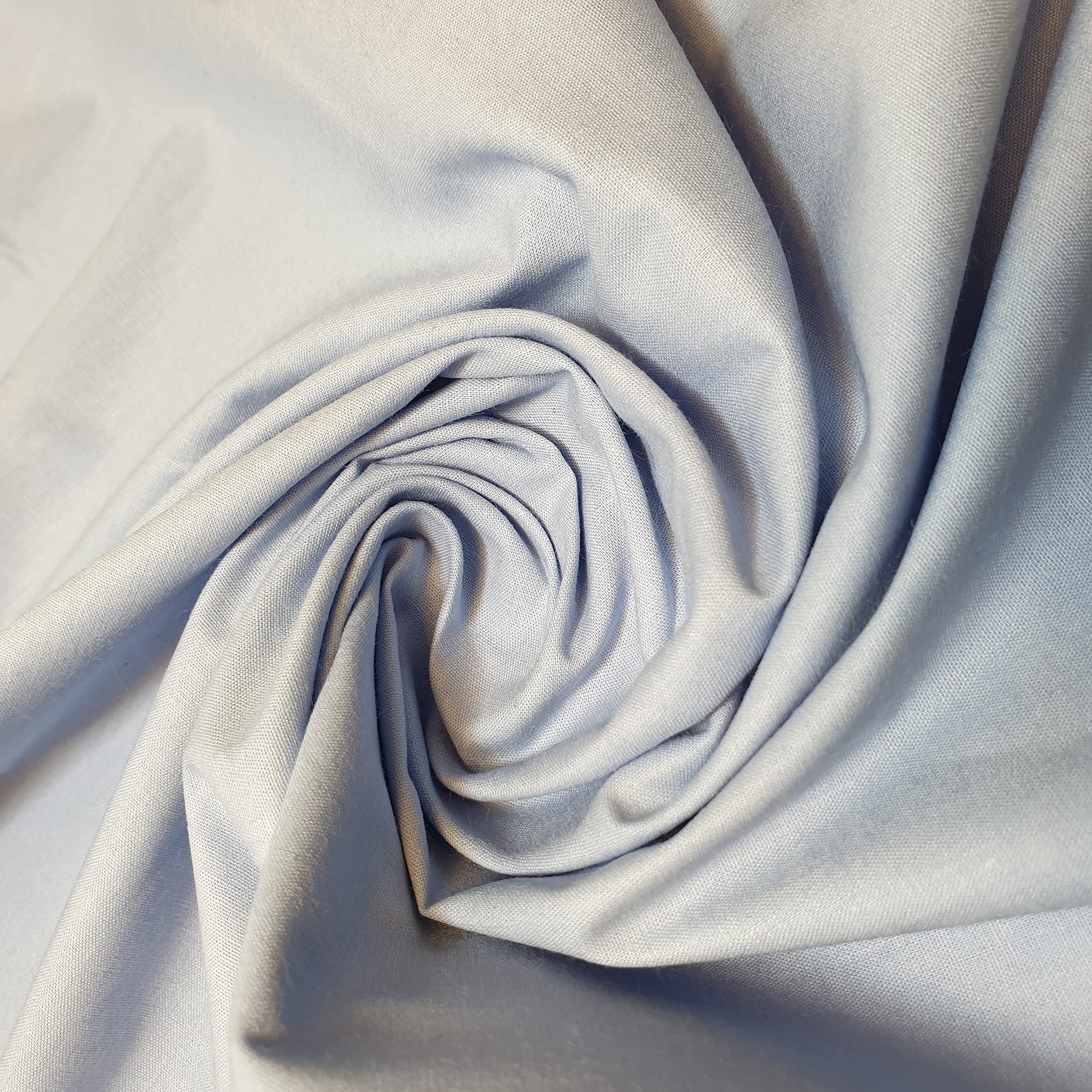 Plain 100% Cotton Egyptian Cambric Poplin Craft Soft Dress Material Fabric 44" (5 Meter, SKY BLUE)