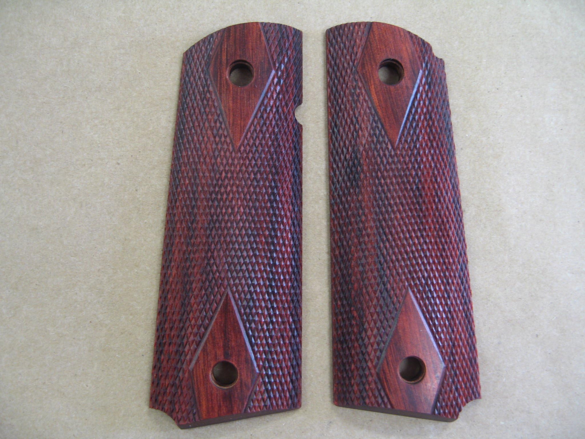 Colt 1911 Springfield Kimber Taurus Sig S&W 1911 Rosewood Ambi Double Diamond Checkered Grips
