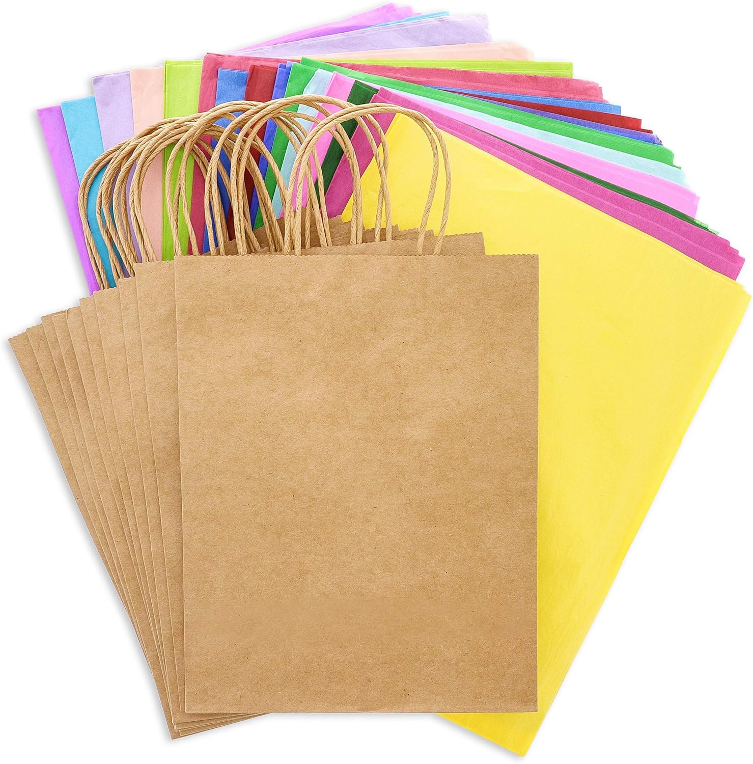 60Pack Colorful Tissue Paper (15 Assorted Colors) and 10