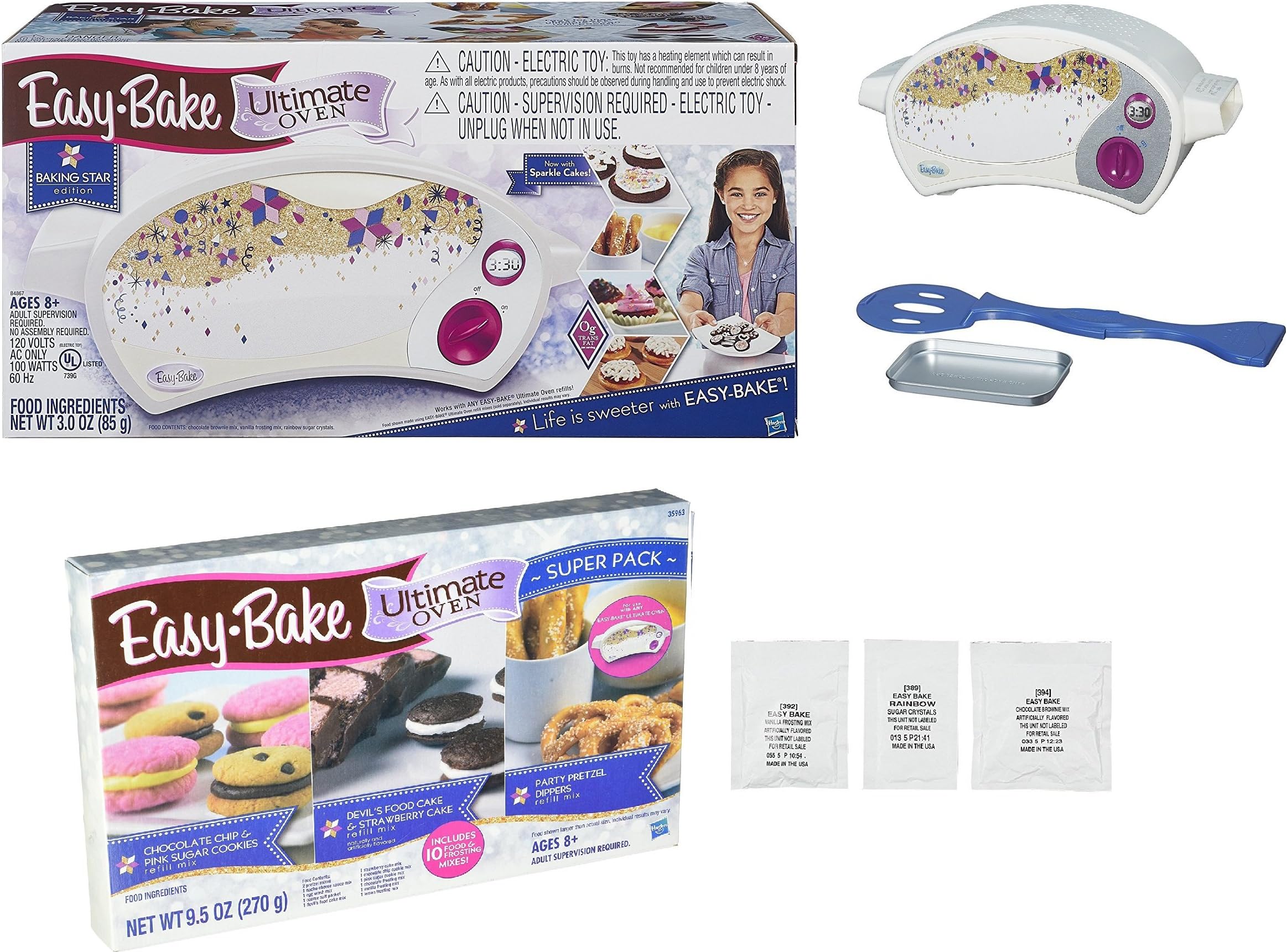 FIVEDEALS Easy Bake Oven + Star Edition Ultimate Super Pack Refill Set.