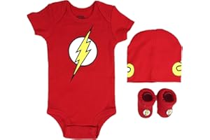 DC Comics Superman, Batman, or Flash Baby Costume 3-piece set in gift box