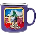 Silver Buffalo The Wizard of Oz Yellow Brick Road with Poppies Featuring Dorthy, The Cowardly Lion, Tin Man, and Scarecrow Ceramic Camper Mug, 20 Ounces