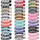 Pmormyy 36PCS WWJD Bracelet Pack for Women Men, Christian Jesus Wristbands Bulk Gifts, W.W.J.D Adjustable Bracelets What Would Jesus Do Bracelet