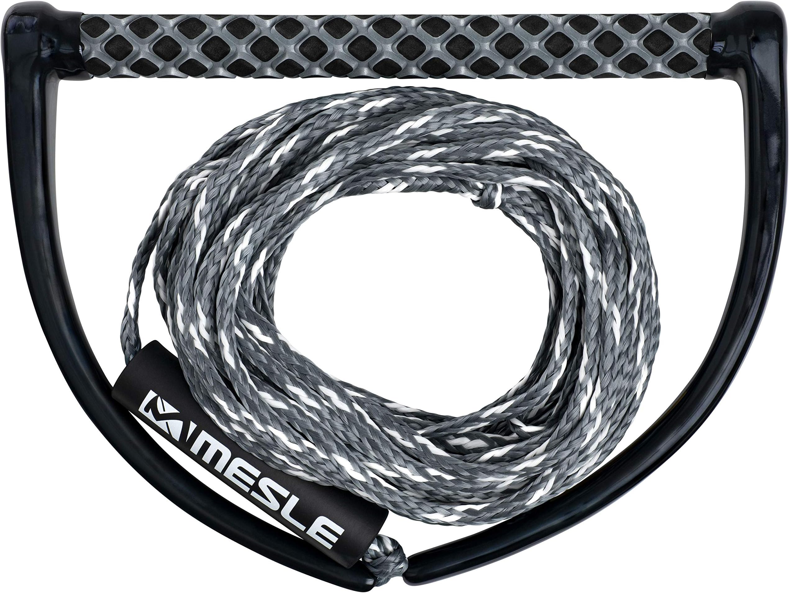 MESLE Wakeboard Rope ONE with 15'' Handle, Length 16,8 m - 18,3 m, EVA Soft Grip, floating, Wakeboarding Line, watersport boat, incl. Rope Keeper