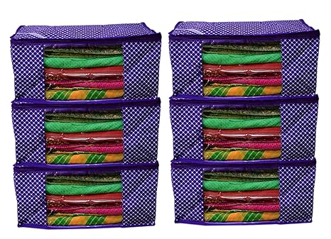 Brown Leaf 6pcs 8 5inches Quilted Polka Dots Cotton Saree Cover