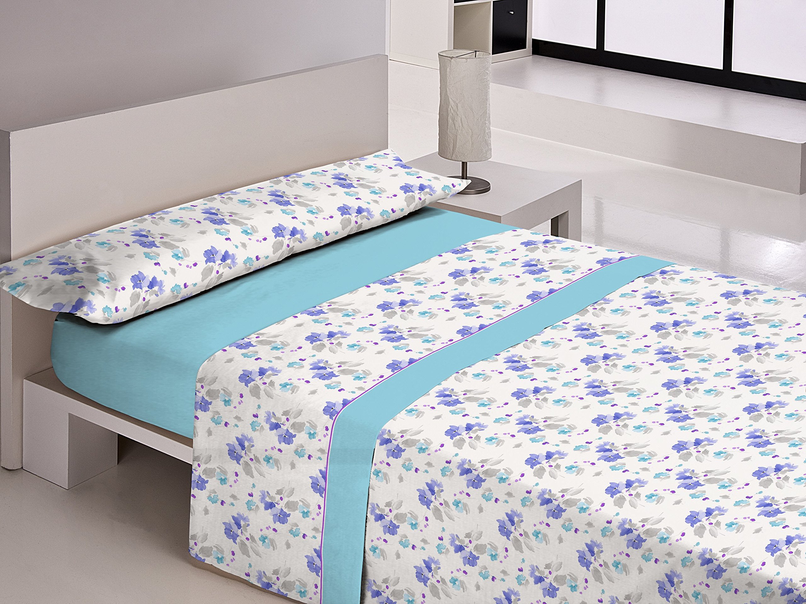CASA CAMPO Bedding Set Evita Home Field – sedalinne Bed 150 cm turquoise