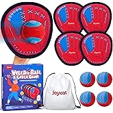 JoyCat Toss and Catch Ball Game for Kids – Outdoor Beach & Yard Game Set with 4 Paddles, Kids Toddler Baseball Glove,Family Throwing & Catching Game for Ages 3–12
