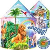 W&O Jungle Adventure Play Tent with Jungle Sounds for Kids - Pop Up Tent