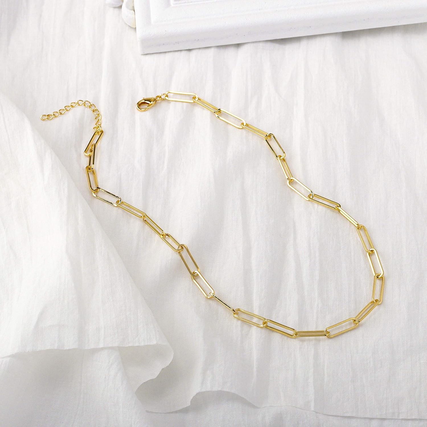 Reoxvo Gold Chain Necklace Paperclip Link Chain Necklaces for Women: Jewelry