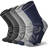 ANTSANG Merino Wool Hiking Socks, Enhanced Breathability, Targeted Cushion Thermal Socks for Men and Women, 5 Pairs