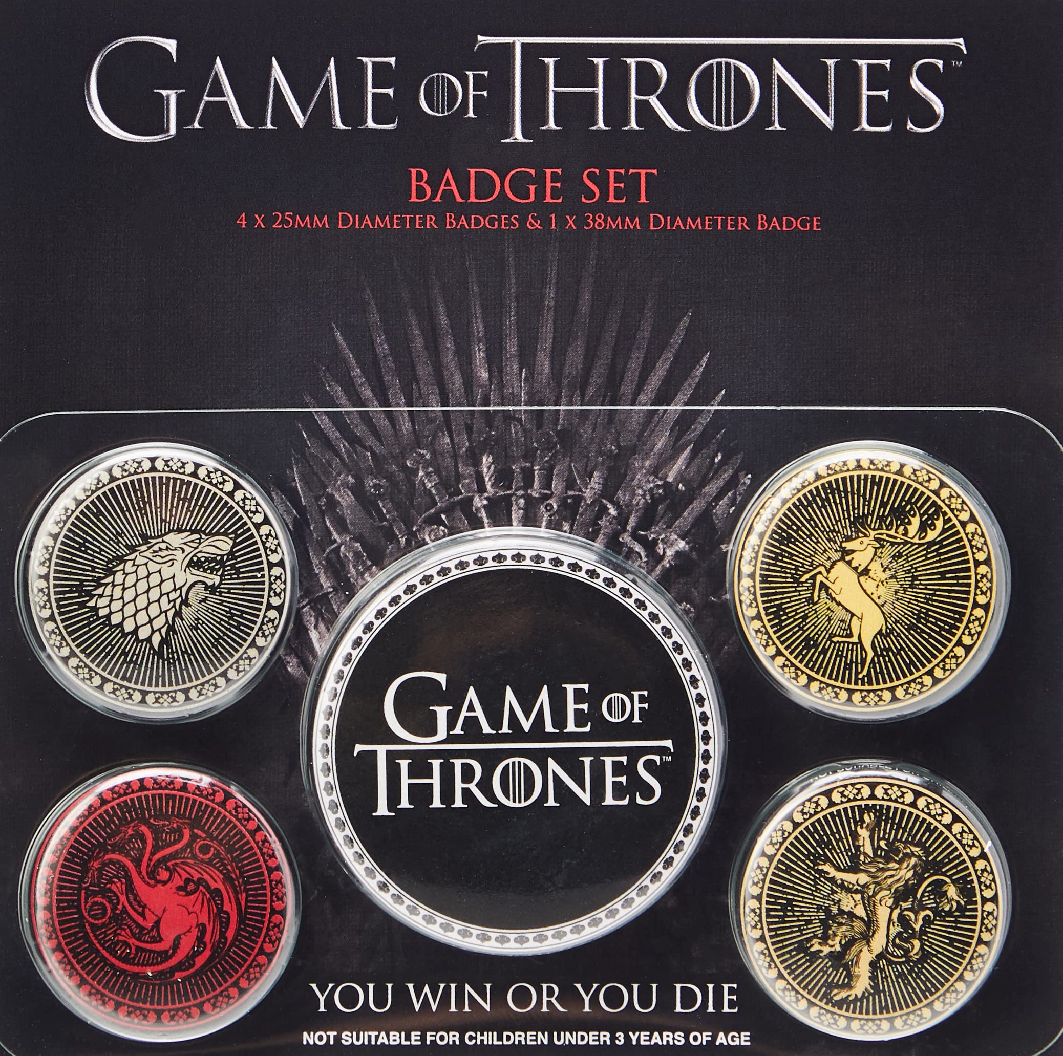 Pyramid International Game of Thrones The Four Great Houses Badge, Multi-Colour, 10 x 12.5 cm