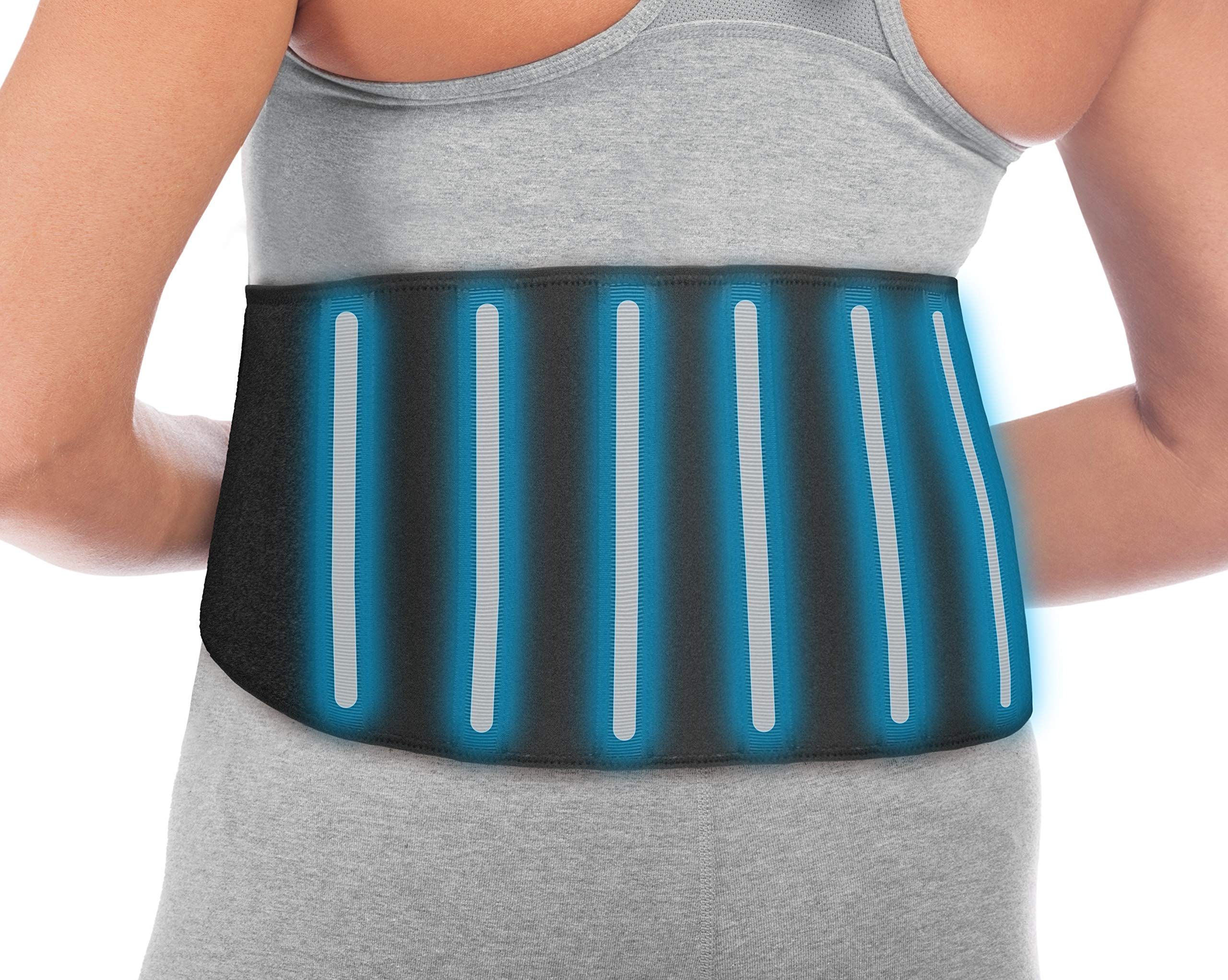 MUELLER Sports Medicine Adjustable Back Brace, Ideal for Upper and Lower Back Pain, Relief & Support for Men and Women, Strains, Sciatica, Scoliosis, Black, One Size