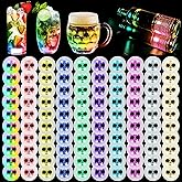 LED Coaster, 100 Pack Light Up Coasters for Drinks,10 Colors Led Bar Coaster LED Sticker Drink Lights,LED Bottle Lights for Liquor Bottles, Club,Party, Wedding,Bar Decor
