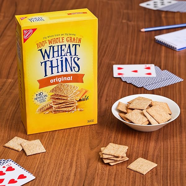 WHEAT THINS ORIGINAL SNACKS, WHOLE GRAIN WHEAT CRACKERS, SNACK CRACKERS, 8.5 OZ
