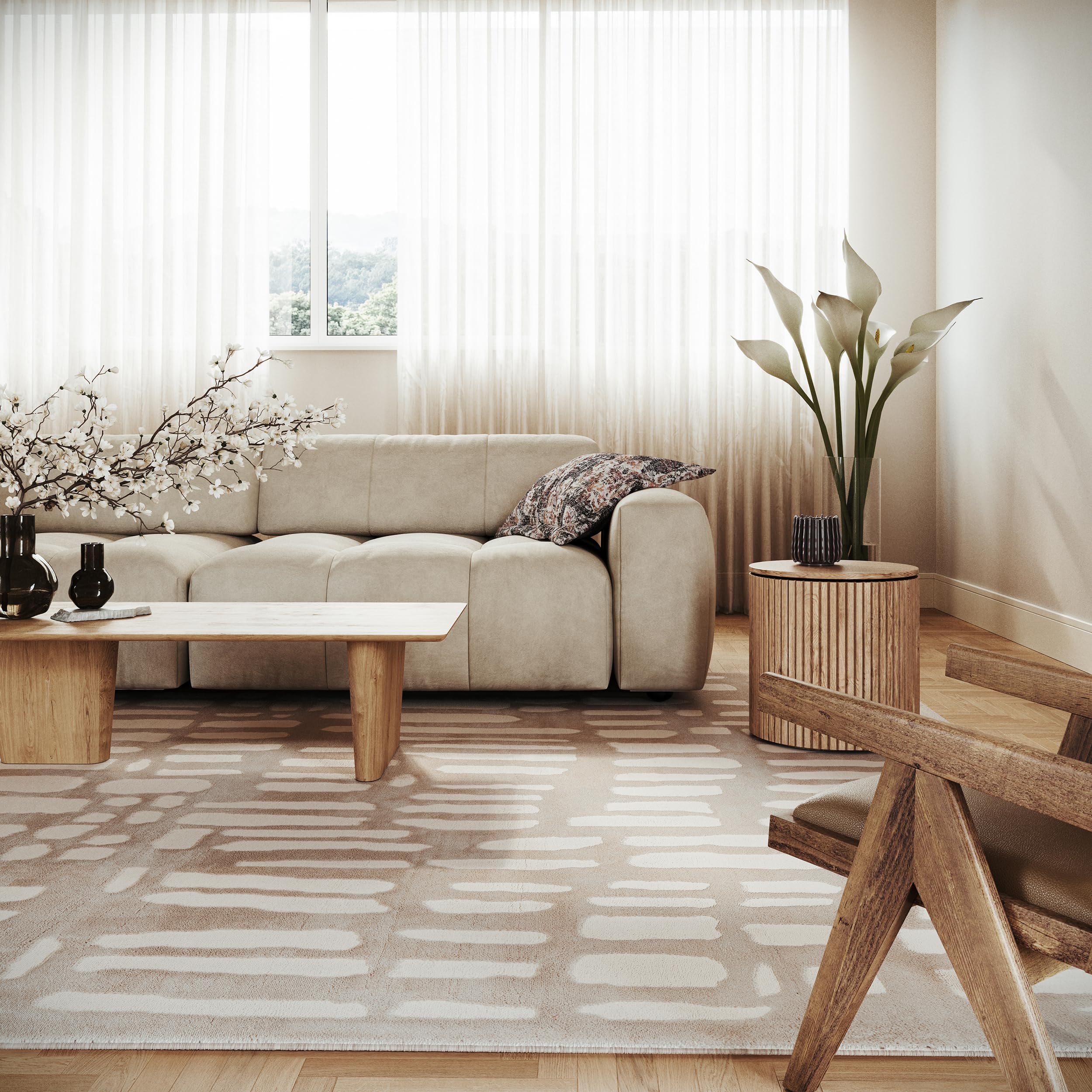 Nuloom Belen Geometric 4′ x 6′ Machine Washable Area Rug for Living Room Bedroom Dining Room, Grey