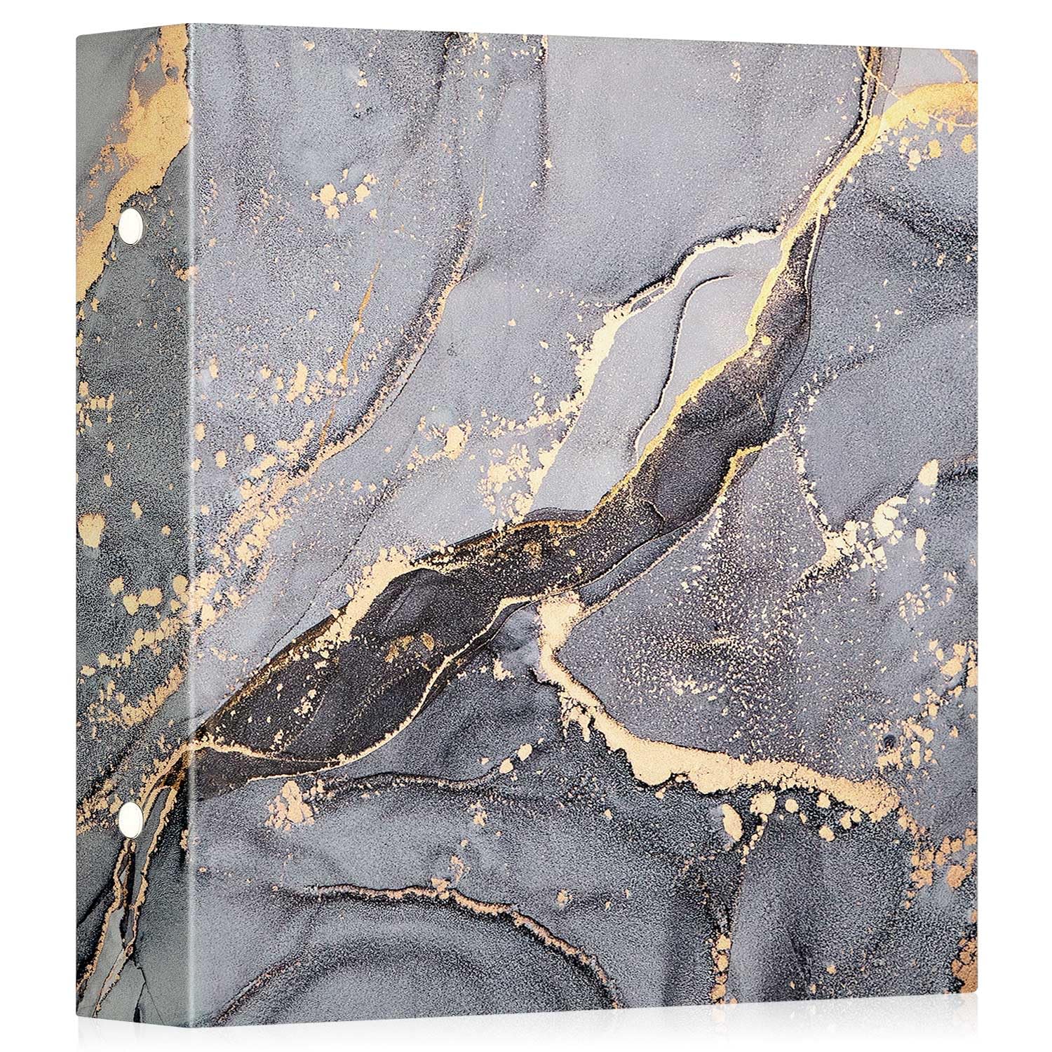 Lanpn Photo Album 6x4 600 Pockets, Large Capacity Leather Hardcover Large Photo Book that Holds 600 Vertical and horizontal Pictures Grey Gold