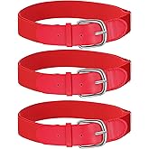 Hercicy 3 Pieces Adult and Youth Baseball Softball Uniform Belts, Adjustable Size Uniform Belt