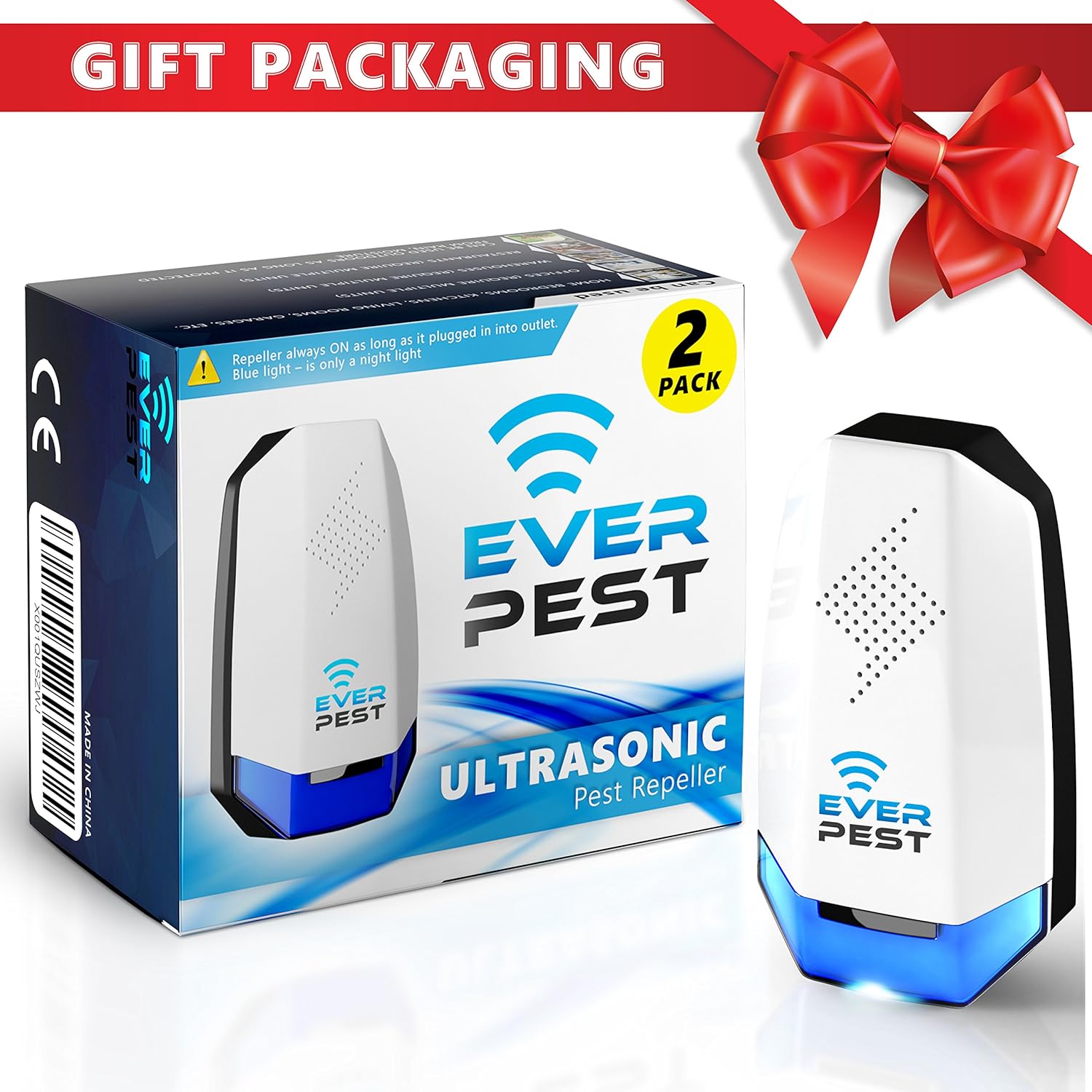 Pest Control Ultrasonic Pest Control- Eco-Friendly Electronic Waves Ultrasonic Pest Repeller Indoor Plug in Repellent for Mice Rats Cockroaches Ants Snake 2 Pack : Garden & Outdoor