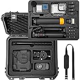 Organizer Hard Case For Gopro Hero 13/12/11/10/9/8 Creator Edition Odorless Compatible with Media Mod/Volta/Chest Mount/ Accessories Waterproof Travel Storage Carrying Case 12.4*4.7*10.4inch