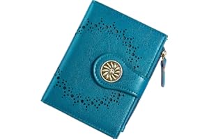 Tipmile Small Wallets Woman Leather Bifold RFID Blocking Card Holder Wallet with Zipper Coin Pocket