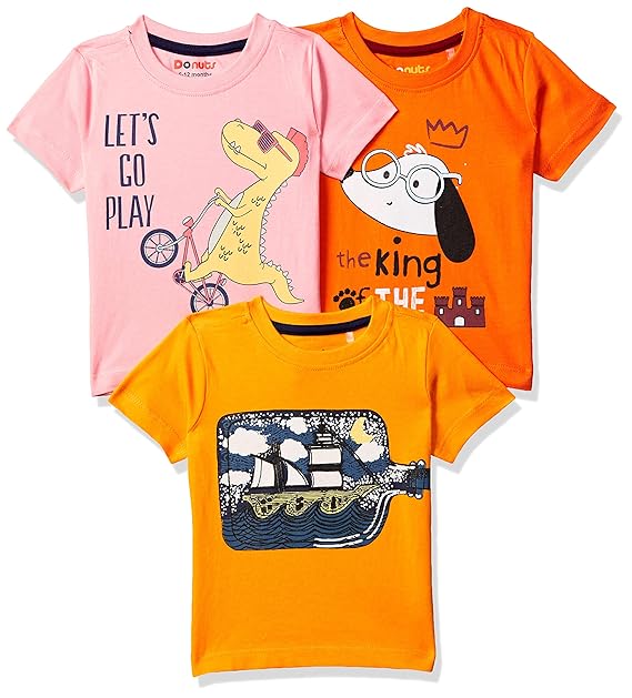 Baby-Boys Regular fit T-Shirt (Pack of 3)