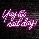 Kavaas Yay It's Nail Day Neon Sign - Neon Sign for Salon Bar, Beauty Room, Bedroom - Great Gift for Nail Tech Girls, Christmas, Birthday