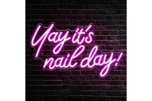 Kavaas Yay It's Nail Day Neon Sign - Neon Sign for Salon Bar, Beauty Room, Bedroom - Great Gift for Nail Tech Girls, Christmas, Birthday