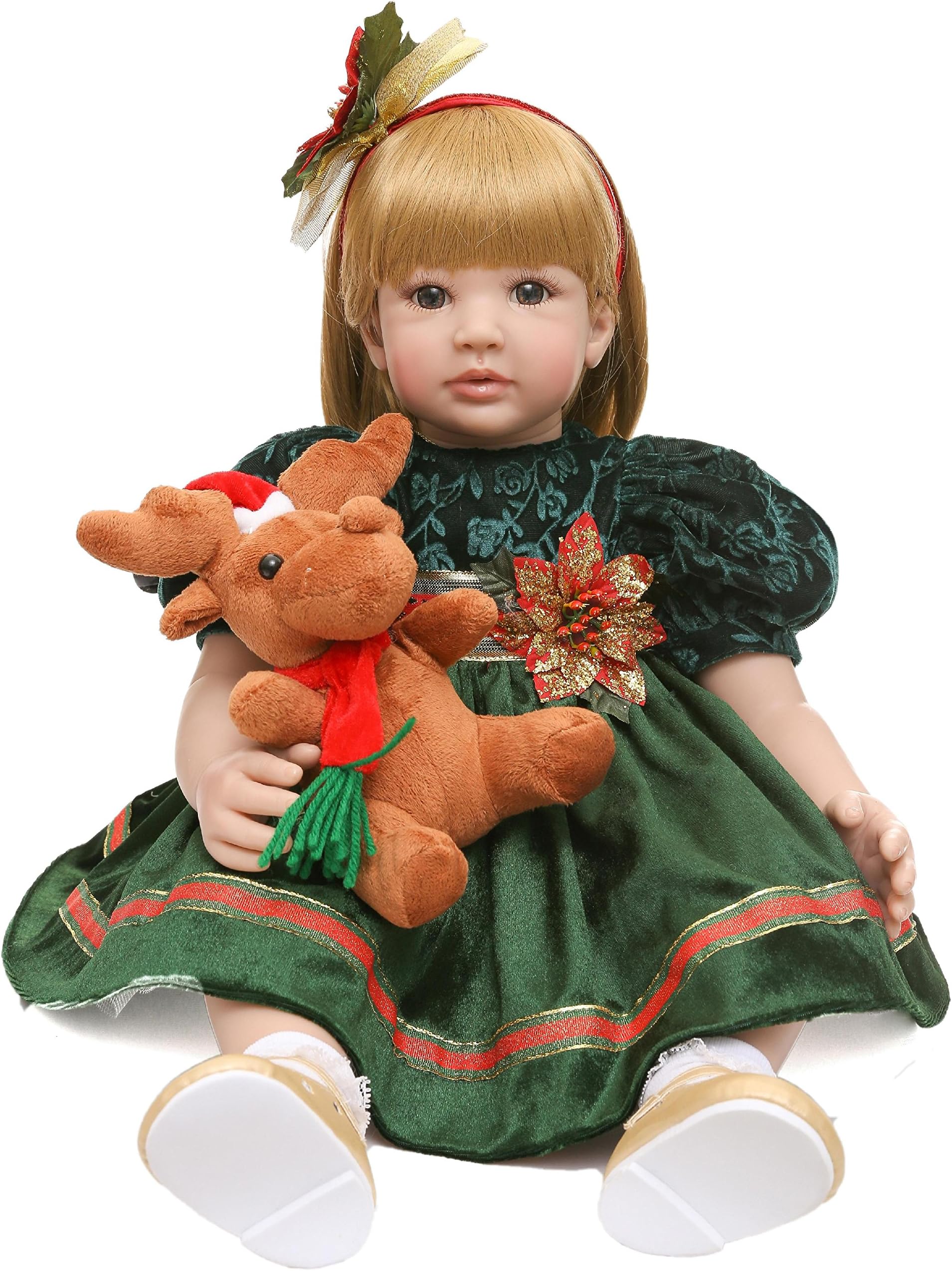 Love Bella Lifelike Toddler Princess Girl Doll Beautiful Realistic Reborn Baby 23-inch Soft Weighted Cuddle Doll, for Ages 3+