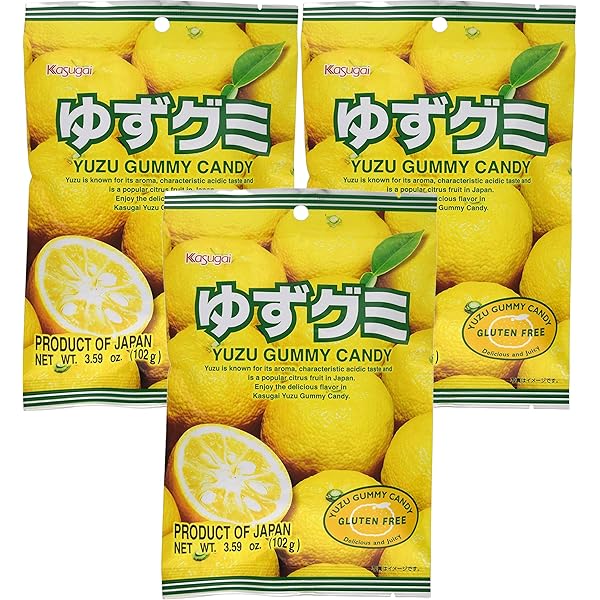 Amazon.com : Kasugai Yuzu Gummy Candy 3.59oz (12 Pack