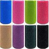 Self Adhesive Tape Wrap 8 Rolls,Non-Woven Self Adherent Vet Wrap Tape,10CM x 4.5M Cohesive Bandage Tape for Wrist & Ankle,Elastic Grip Cover (8colors-8Rolls(4inches))