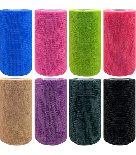 Nuanchu 3 Pcs Self Adhesive Cohesive Wrap Bandages 6 Inches X 5 Yards Non Woven Athletic Tape Breathable Self Adherent Bandage Wrap Elastic Sports Gauze Rolls Tape For Wrists, Knee, Ankle(Beige