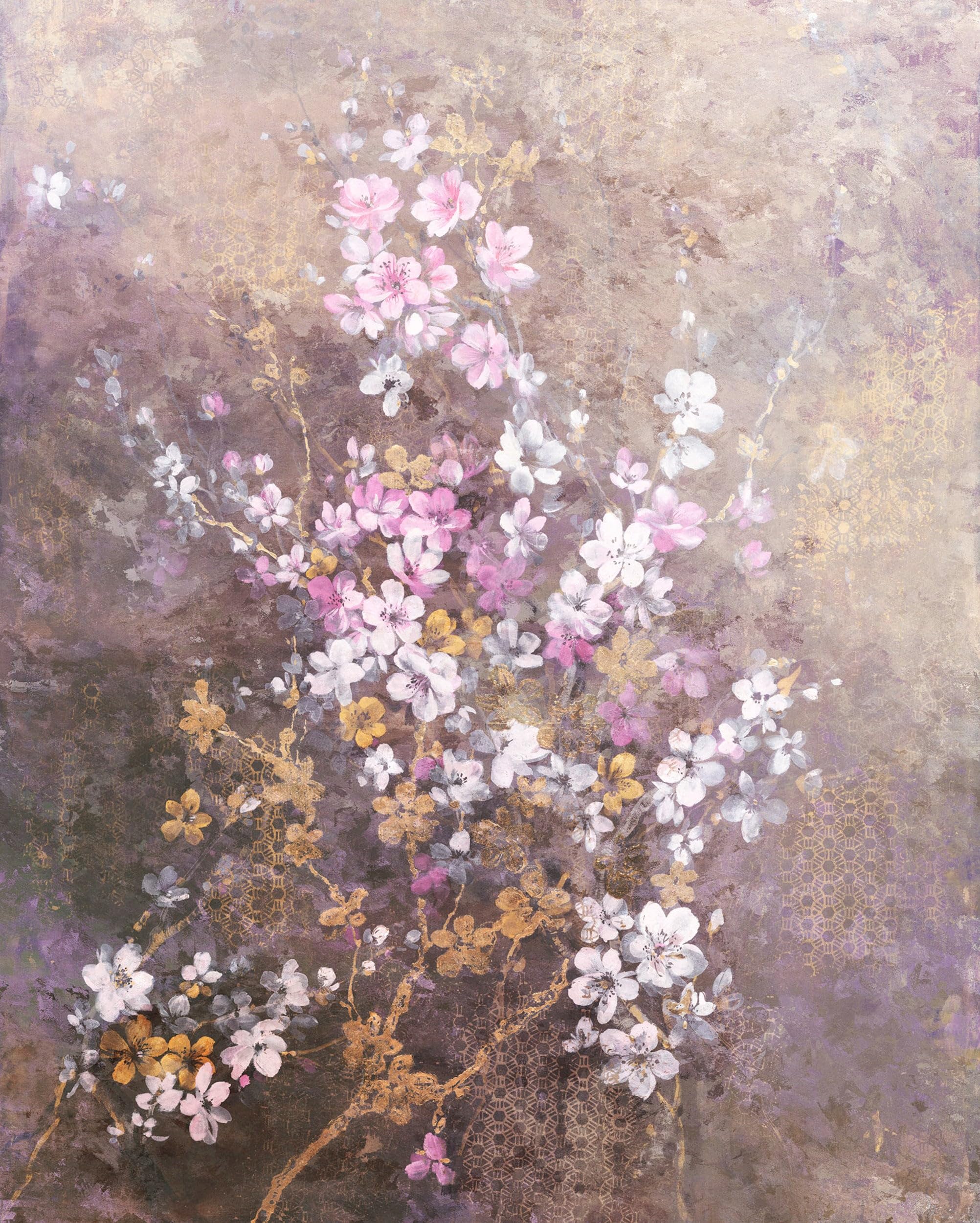 Komar Non-Woven Photo Wallpaper - Hanami - Size 200 x 250 cm, Width 50 cm - Wallpaper/Flowers/Living Room
