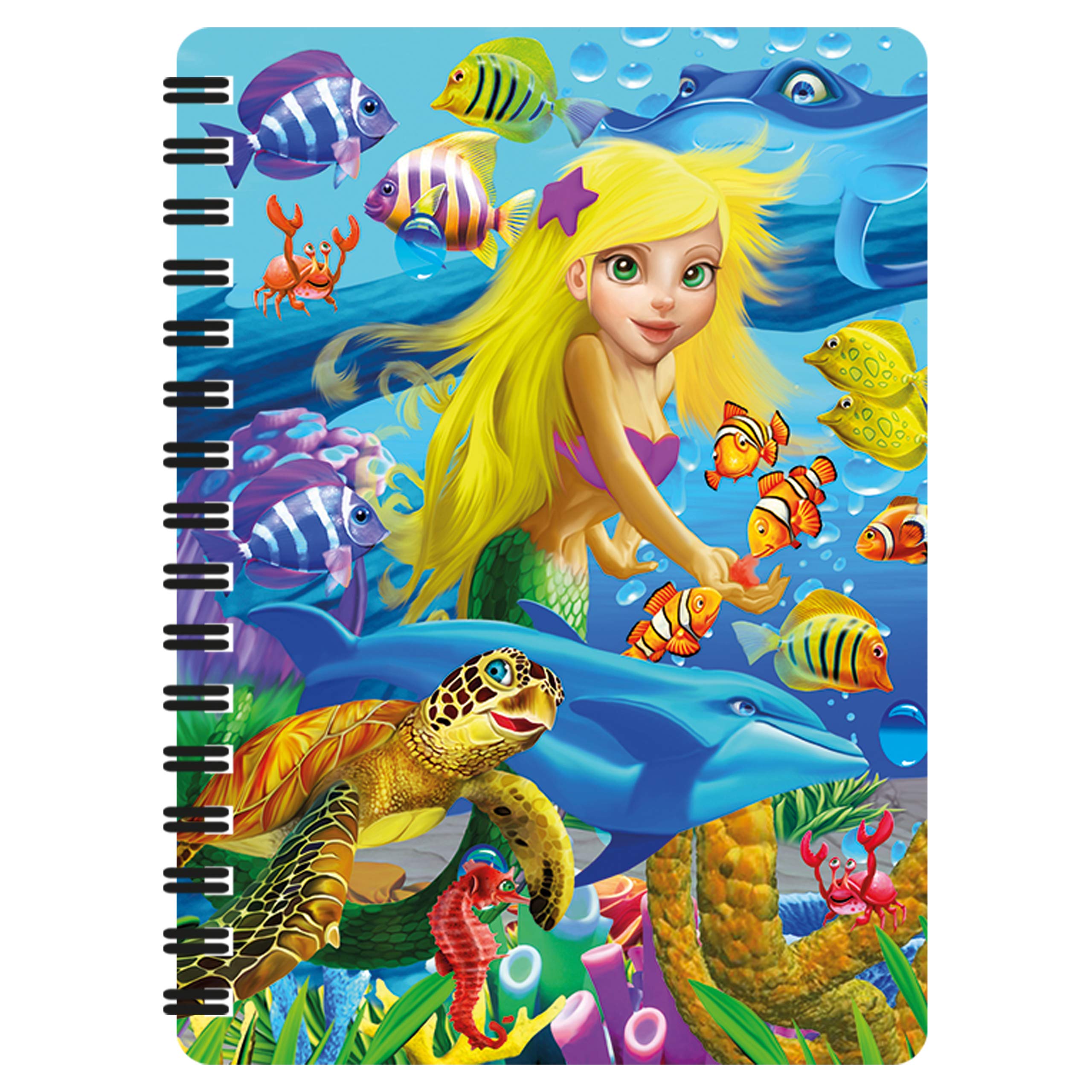 3D LiveLife Jotter - Mermaid Magic from Deluxebase. Lenticular 3D Fantasy A6 Spiral Notebook with plain recycled paper pages. Artwork licensed from renowned artist Michael Searle